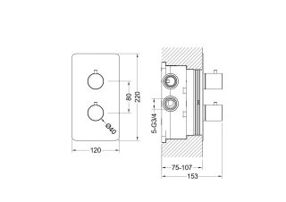 Встраиваемый смеситель для ванны Aquatek Европа AQ1393BG с термостатом шлифованное золото